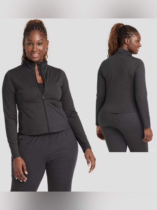 all in motion Sweaters - All in Motion Black Heather Full-Zip XXL